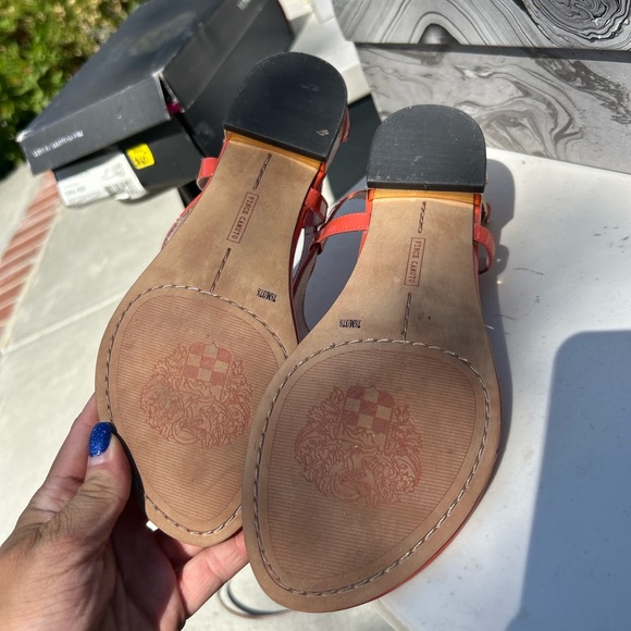 PRICE REDUCED | Cow Patent Leather Heeled Sandals in Coral Reef - Picture 7 of 7